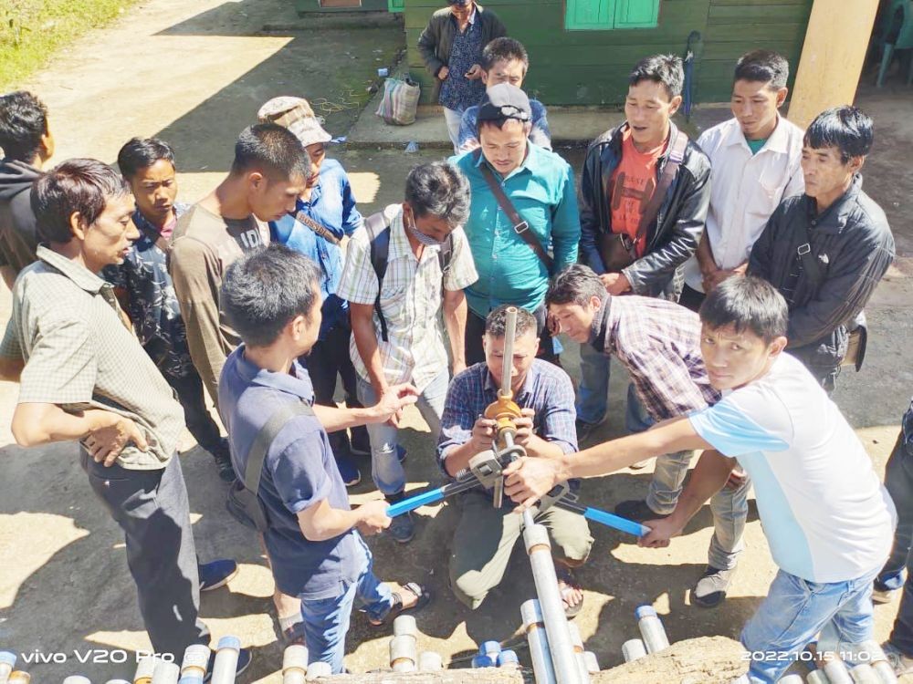 Participants under Pungro and Khonsa blocks trained on trade like plumbing/fitters during the training.